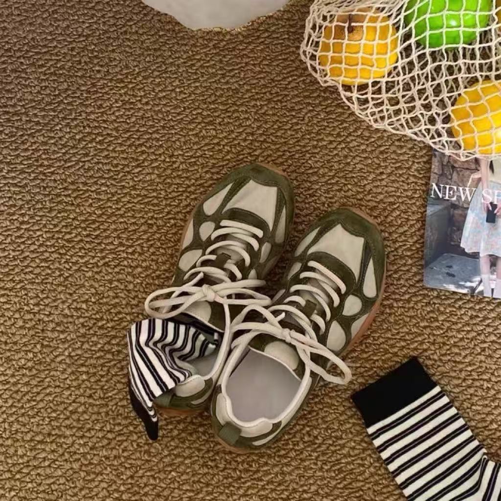 Vintage Patchwork Lace Up Snea - огляд і ціна Women'S Shoes Casual Sneakers