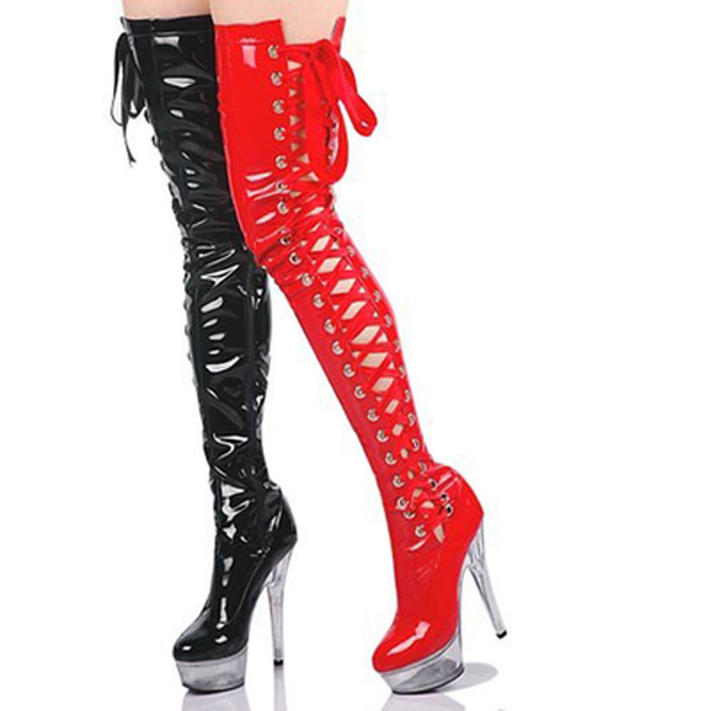 Pink patent leather transparen - огляд і ціна Ribbon Tie Heel