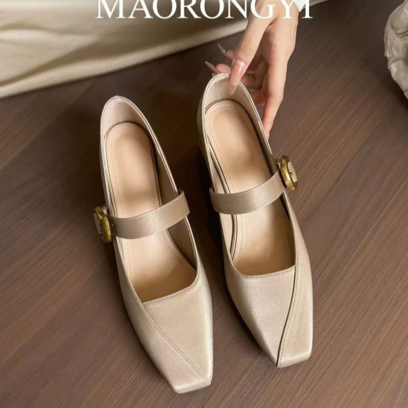 New Silk Square Head Single Sh - огляд і ціна Slingback Pumps Women