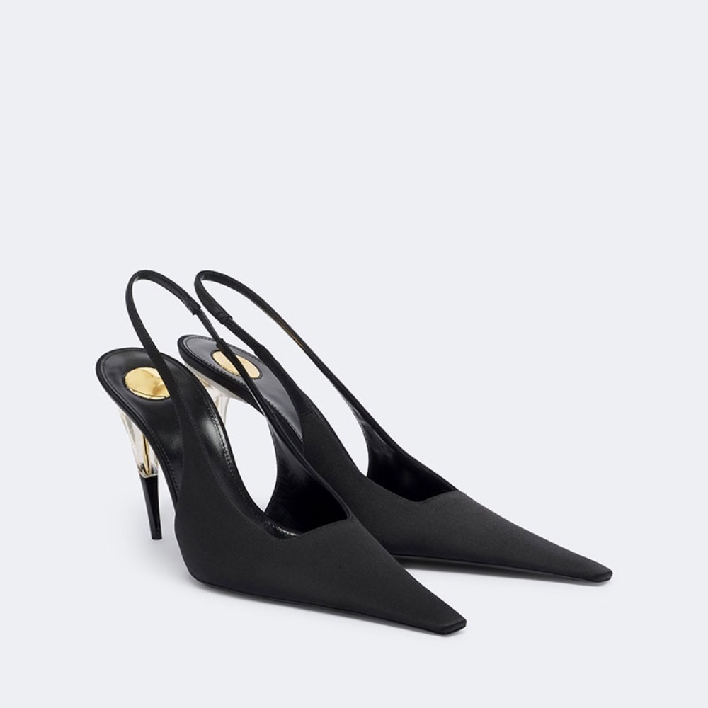 Women Satin Pointed‑Toe Stilet - огляд і ціна Clear Strap Heel